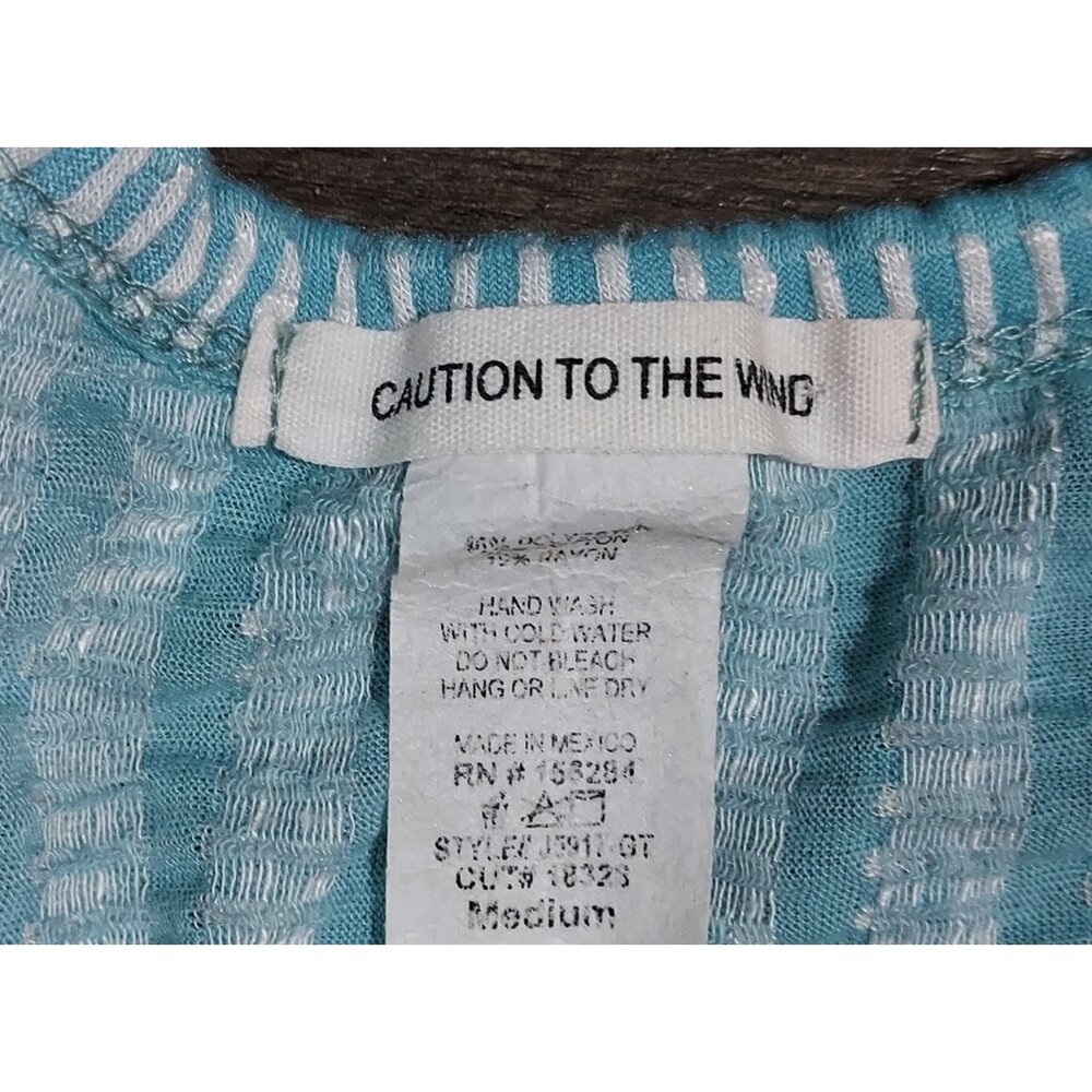 Anthropologie Caution To The Wind Blue Green Long Maxi Dress USA Women M - Picture 3 of 10